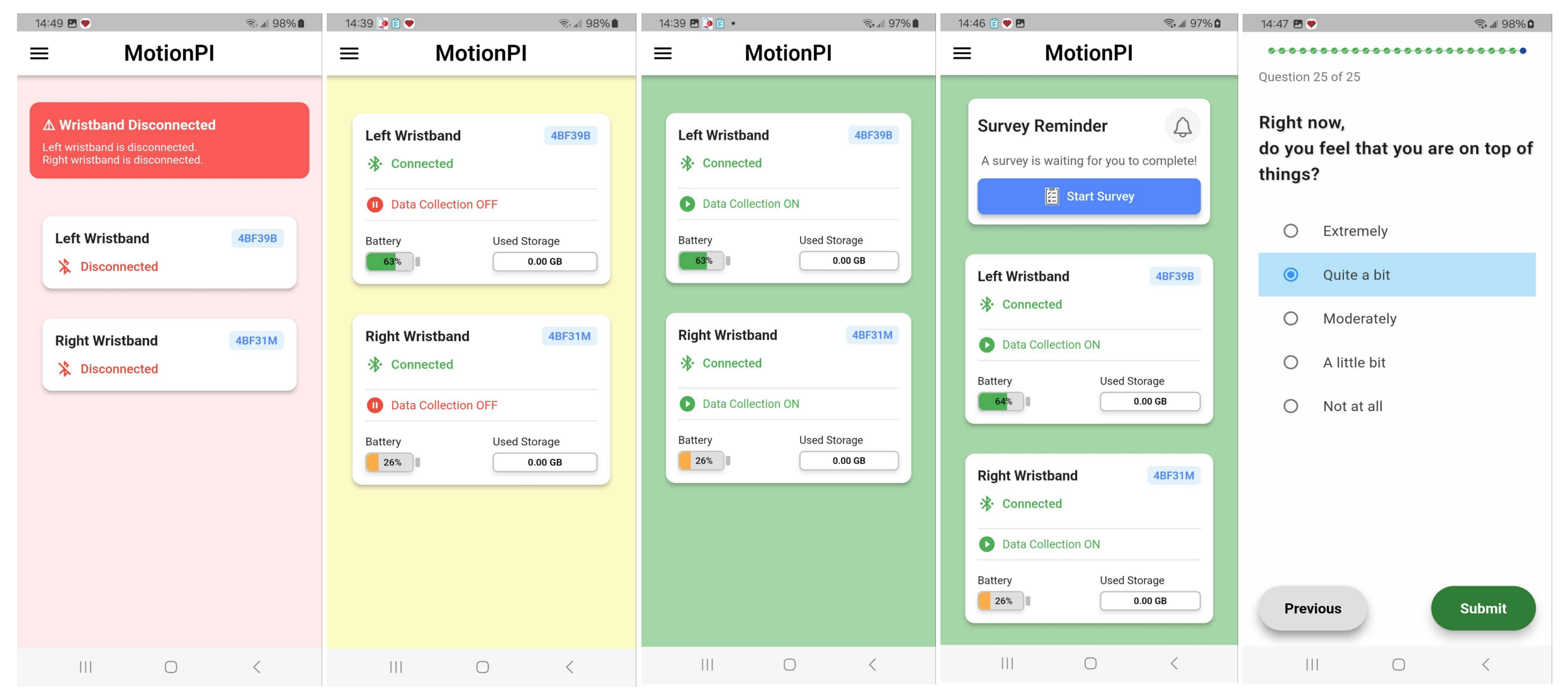 MotionPI app screenshots
