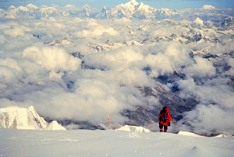 Headed across the summit plateau